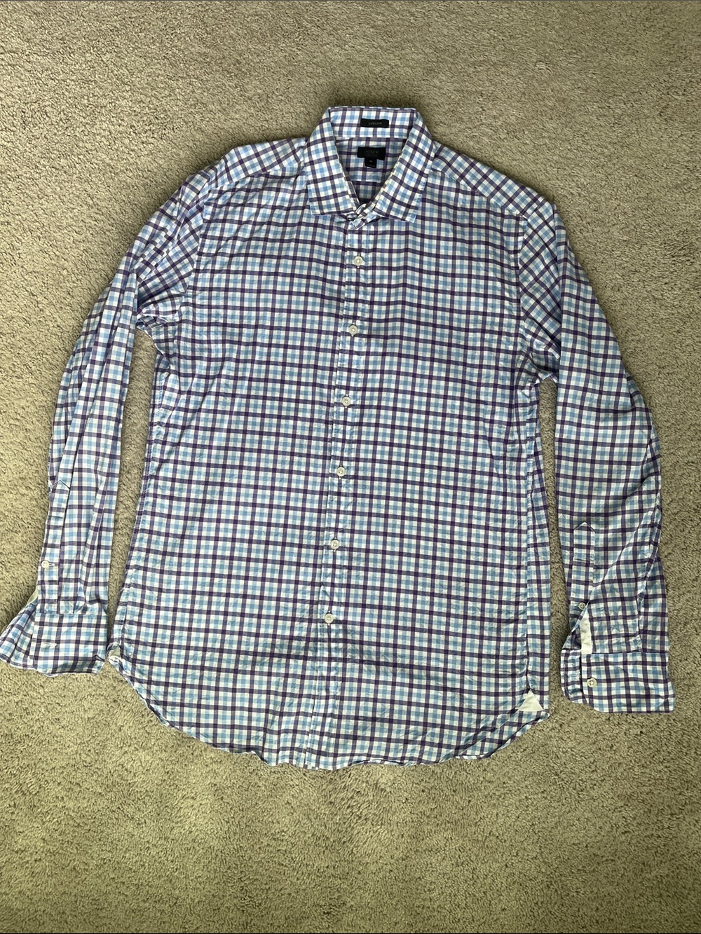 J. Crew Men's Plaid Button-Up Shirt - Blue, Red, White
